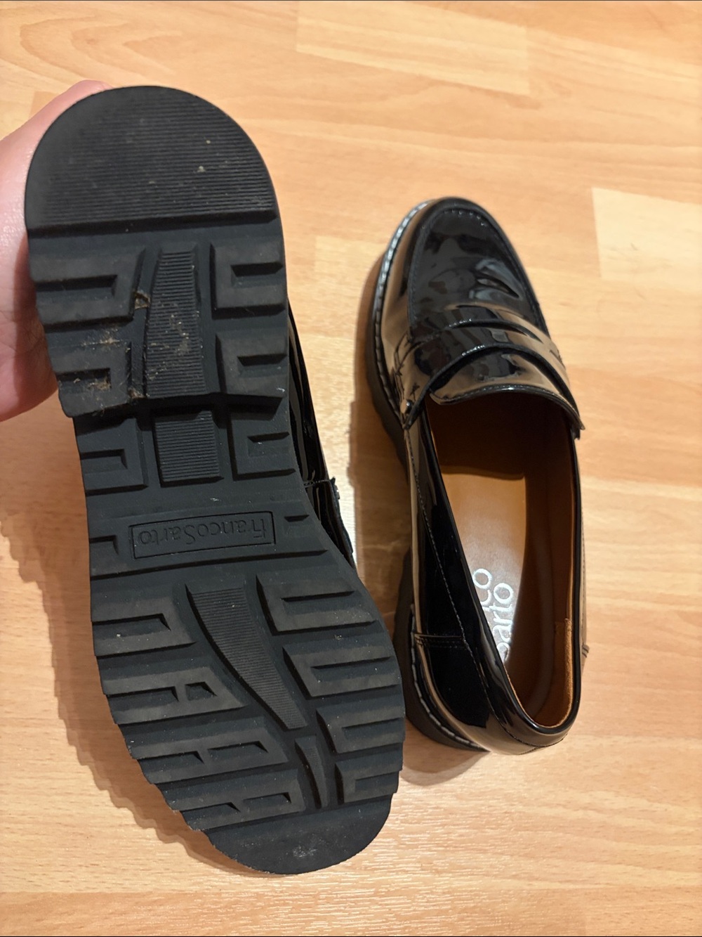 SARTO By Franco Sarto Black Patent Penny Loafers - Picture 3 of 4